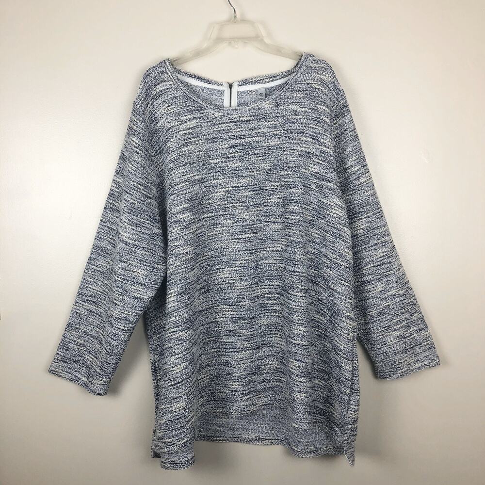 Croft & Barrow Womens Sweater Zipper Back Size 3x Multicolor